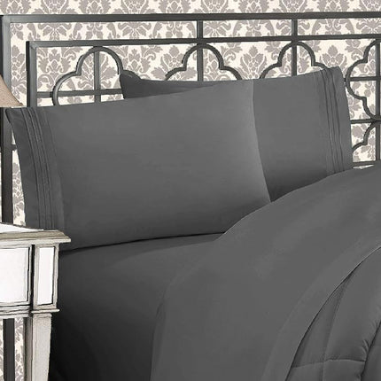 Elegant Comfort 1500 Thread Count Wrinkle & Fade Resistant Egyptian Quality Ultra Soft Luxurious 2-Piece Pillowcases, King Size, Gray