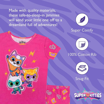 Disney Unisex Pyjama Set (Pack of 2), Go Super Kitties, 4