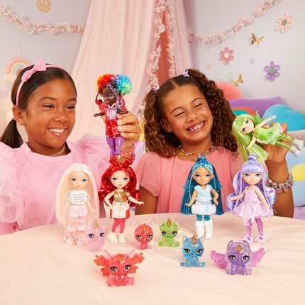 Rainbow High Littles Rainbow Fantasy Fairies & Pet - Opal, Rainbow - 14cm Posable Small Doll & Fantasy Owl Pet with Interchangeable Fairy Wings, Cute Present for Children 4+