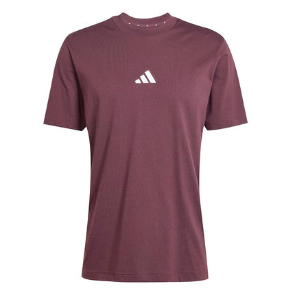 Adidas Mens Essentials Single Jersey 3-Stripes T-Shirt, Aurora Ruby/White, XX-S