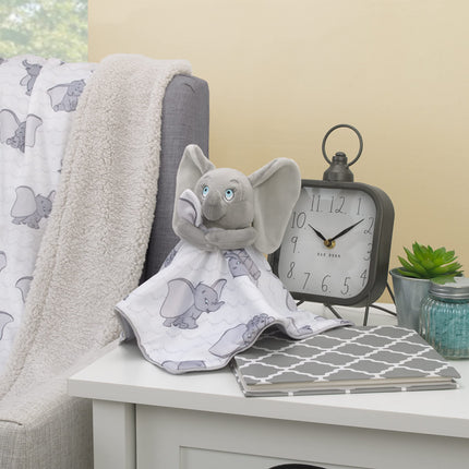 Manta de seguridad Lovey Dumbo de Disney, blanca y gris