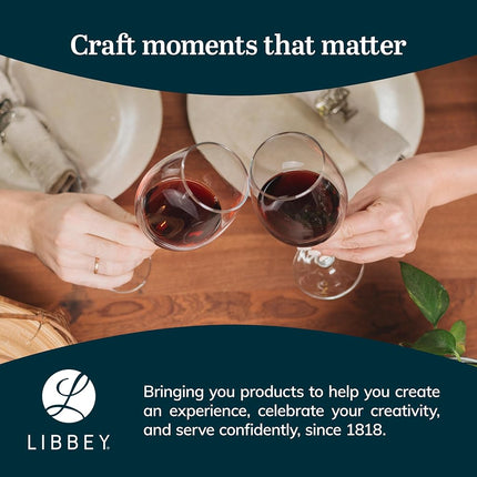 Libbey Vineyard Reserve Wine Glass Set of 12, Red and White Clear Wine Glasses, Merlot, Bordeaux, Chardonnay Gifts, Lead-Free Party Wine Glasses