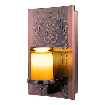GE LED CandleLite Night Light, Plug-in, Dusk-to-Dawn Sensor, Auto On/Off, Flickers Like a Real Candle, Warm Amber Light, Energy Efficient, Guide Light, Decorative, Oil-Rubbed Bronze Finish, 11258