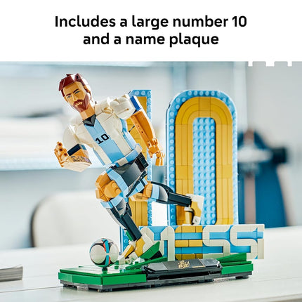 LEGO® Editions Lionel Messi – Football Legend 43015 Building Set for Kids - Collectable Football Decor - Display Set - Sports Treat Idea for Boys and Girls - Messi Fan Merch