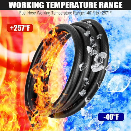 5/8 Inch (16mm) ID Fuel Line Hose 15FT NBR Rubber Push Lock Hose High Pressure 300PSI for Automotive Fuel Systems Engines