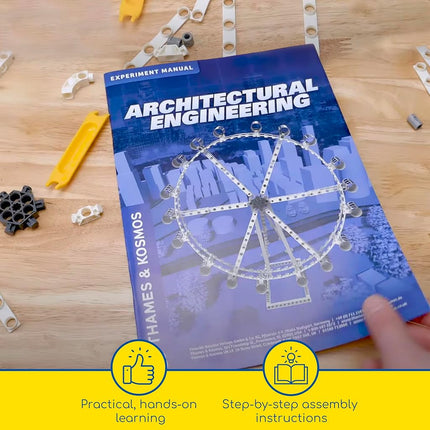 Thames & Kosmos Architectural Engineering, Kids Science Kit, Learning Resources About Architectural Design, STEM Toys for Science Experiments, Age 8+, Silver