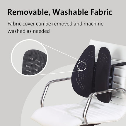 Kensington SmartFit Conform Back Rest - Ergonomic & Height Adjustable Lumbar Support Rest (K60412WW), Black