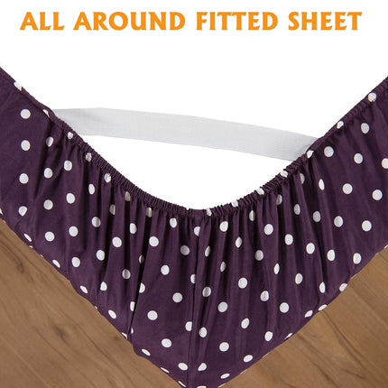 Elegant Comfort Luxury Soft Bed Sheets Polkadot Pattern - Premium Hotel Quality Microfiber Softness Wrinkle and Fade Resistant (4-Piece) Bedding Set, Twin/Twin XL, Purple
