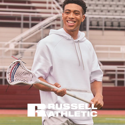 Russell Athletic Men's Legend Short Sleeve Tech Fleece Hoodie Sweatshirt, Black, XL