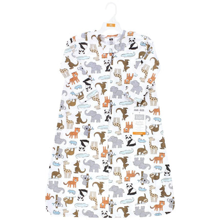 Hudson Baby Unisex Baby Long Sleeve Cotton Jersey Sleeping Bag, Sack, Blanket, Zoo Animals, 0-6 Months