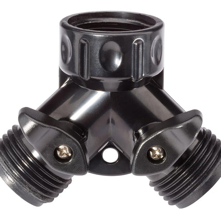 Rain Bird YFA075X Drip Irrigation Dual Port Y Faucet Adapter, 3/4" Female Hose Thread x 3/4" Male Hose Thread, On/Off Valves
