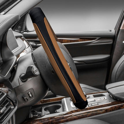 FH Group FH2001BROWN Steering Wheel Cover (Perforated Genuine Leather Brown)