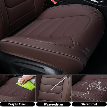 FLORICH Car Seat Covers, Leather Seat Covers, Front Seat Covers 2PCS,Waterproof Car Seat Protector, Auto Driver Seat Covers Accessories Fit for Most SUV Trucks(Coffee, Front Pair)
