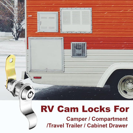 Naissian RV Lock for Storage Door 1 1/8 Inch, Camper Travel Trailer Compartment Cabinet Drawer With Keys, Pack of 1 With 4 Keyed Alike and Manual