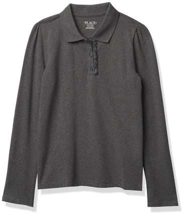 The Children's Place Girls' Long Sleeve Ruffle Pol