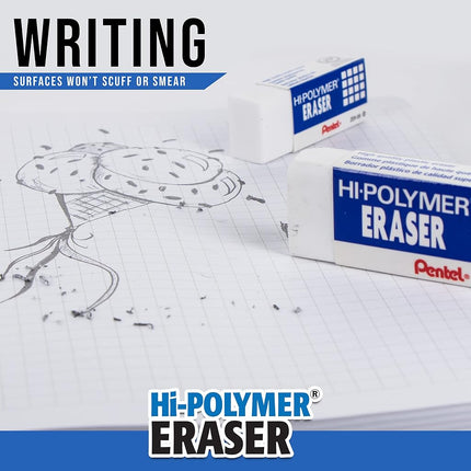 Pentel Hi-Polymer Block Eraser, Super XL White, 1-Pk (ZEH99BP)