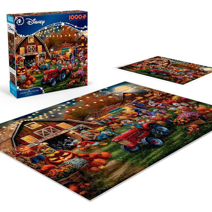 Ceaco - Disney – Thomas Kinkade - Mickey and Minnie Pumpkin Festival – 1000 Piece Jigsaw Puzzle  Challenging and Colorful Puzzle for Adults – Precision-Cut Pieces