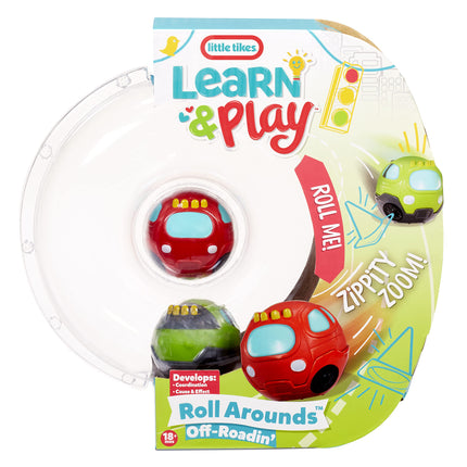 little tikes Learn & Play Roll Arounds - Off Roadin' 2-Pack - Durable Ball & Car Toy for Toddlers - Push & Roll with Ease, Easy to Grip - Encourages Imagination - For Kids Ages 18 Months+