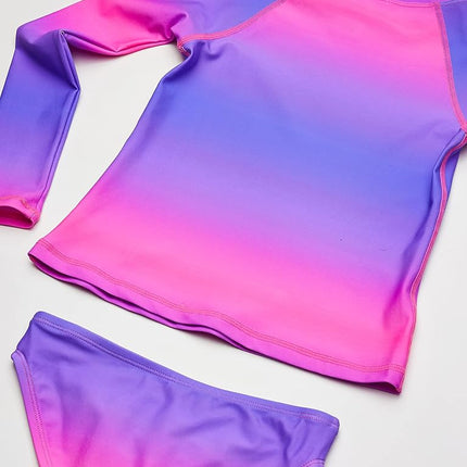 Ensemble de bain deux pièces Kanu Surf Janie Pink UPF 50+ à manches longues pour filles, 4T