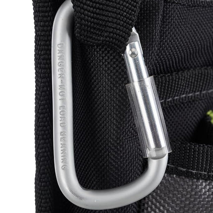 AWP Organizer Tool Pouch | 7 Pockets & Loops for Tool Organization | Heavy-Duty Metal Belt Clip Attachment (4 Pack)
