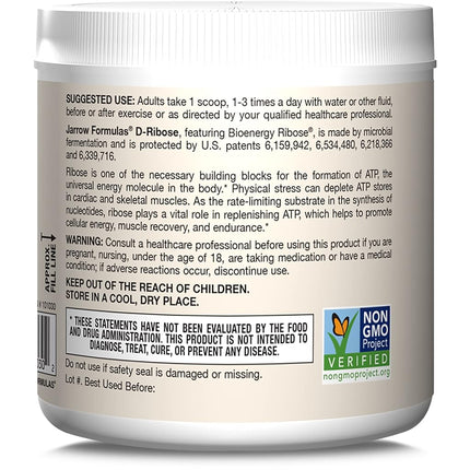 Jarrow Formulas Ribose, Supports: Muscle Recovery,Energy,Endurance, 200 g (7.05 OZ)