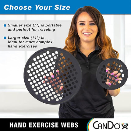 Fabrication Enterprises Cando Extension/Flexion Web, Small, Black, Latex-Free, 7" 1 Count