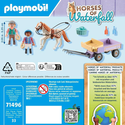 Playmobil 71496 Horses of Waterfall: Pony Carriage, a magical pony ride, thrilling adventures at Waterfall Ranch, detailed play sets suitable for children ages 4+
