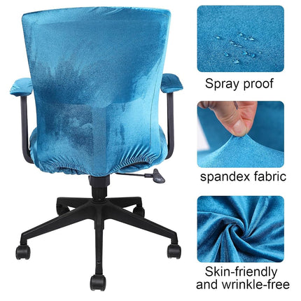 Tallew 4 Pcs Office Chair Covers Set with Armrest, Stretchable,Sapphire
