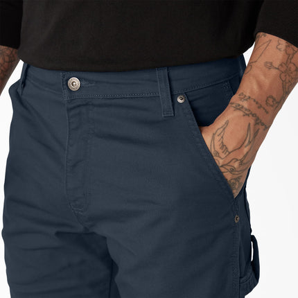 Pantalón de carpintero Dickies Tough Max Duck para hombre, azul marino oscuro lavado a la piedra, 40W x 32L