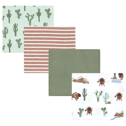 Lot de 4 couvertures d'emmaillotage en flanelle de coton pour bébé unisexe Hudson Baby, modèle Wilderness, taille unique