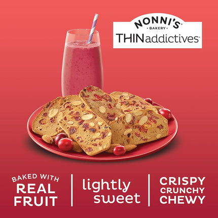 Thin Addictives Cranberry Almond Thins, 4.4 Ounce - 6 per pack -- 6 packs per case.