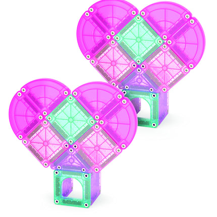 Magna-Tiles microMAGS 26-Piece Heart to Heart Travel Set, The Original Magnetic Building Brand