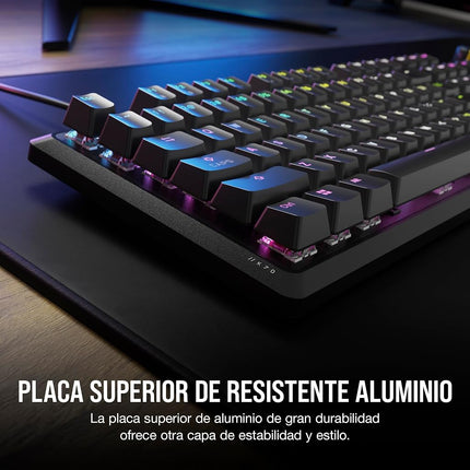 CORSAIR K70 CORE RGB Mechanical Wired Gaming Keyboard with Palmrest – Pre-Lubed MLX Red Linear Switches, SOCD, ABS Double-Shot Keycaps, Sound Dampening, Media Control Dial, QWERTY NA – Black
