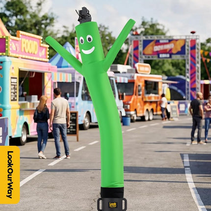 LookOurWay Air Dancers Wacky Waving Inflatable Tube Man Attachment - 7 Feet Tall Advertising Air Dancer Waving Man Inflatable Tube Guy - Blower Not Included - Green
