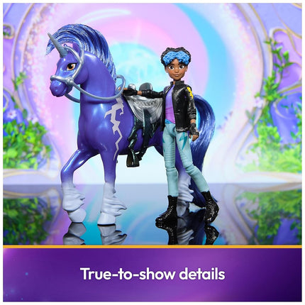 Unicorn Academy Set - Rory and Unicorn Storm with Real Mane and Tail and Brush, Approx. 12 cm Original Figures from the Popular Netflix Series, for Children from 4 Years