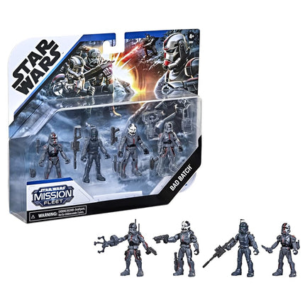 Star Wars Mission Fleet Clone Command Action 6 cm Action Figures Pack of 4 with Multiple Accessories, Toys for Kids from 4 Years