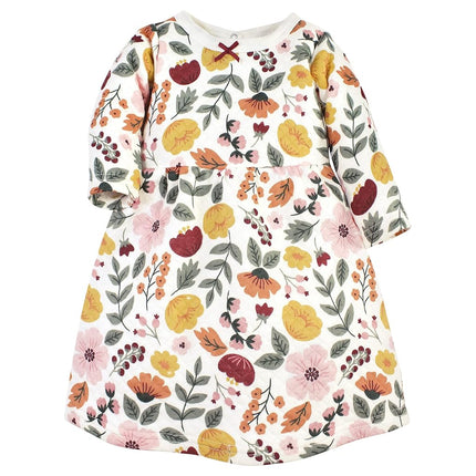 Vestidos de algodón para bebé niña Hudson Baby, estampado botánico de otoño, 3-6 meses