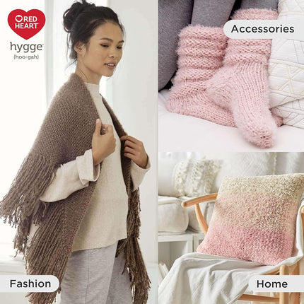 Red Heart Hygge Yarn, 3 Pack (8 Ounce), Sterling 3 Count