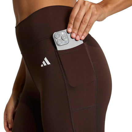 adidas Women's Optime Essentials Stash Pocket Full Length Leggings Tights, Aurora Coffee, XXS