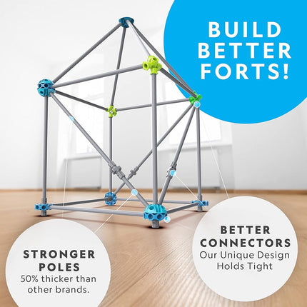 Kit de construcción de fuertes de National Geographic Kids - 70 piezas para construir fuertes en interiores - Juego creativo, juguete de construcción STEM, kit de construcción para niños de 6 a 10 años, kit de fuerte de mantas