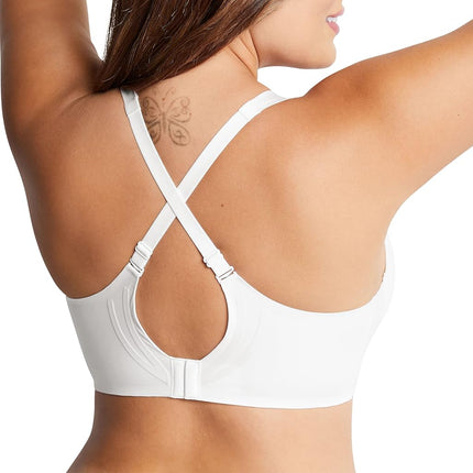 Bali Women's Comfort Revolution Wirefree, Soft Touch Ultimate Wireless Support Bra, Opaque, White, XXL