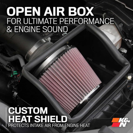 K&N Aircharger Kit Compatible with Ford F150 (Raptor)/Expedition/Navigator 3.5L 2017-2021 (63-2599)