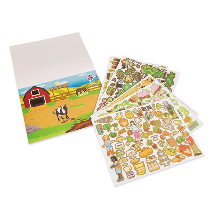 Melissa & Doug Reusable Sticker Pad: Farm - 280+ Stickers, 5 Scenes, Great Gift for Girls and Boys - Best for 3, 4, 5 Year Olds and Up