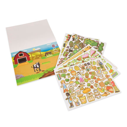 Melissa & Doug Bloc d'autocollants réutilisables : La ferme - Plus de 280 autocollants, 5 scènes, Excellent cadeau pour les filles et les garçons - Idéal pour les 3, 4, 5 ans et plus