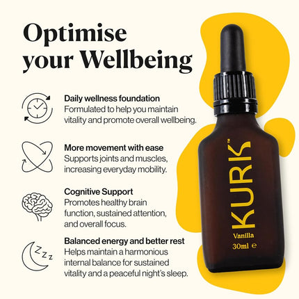 KURK Essential Turmeric Oil for Advanced Everyday Wellness (Vanilla) (30ml)