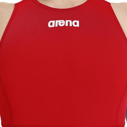 Arena Women's Team Swimsuit Waterpolo Solid One Piece, Red-White, 34