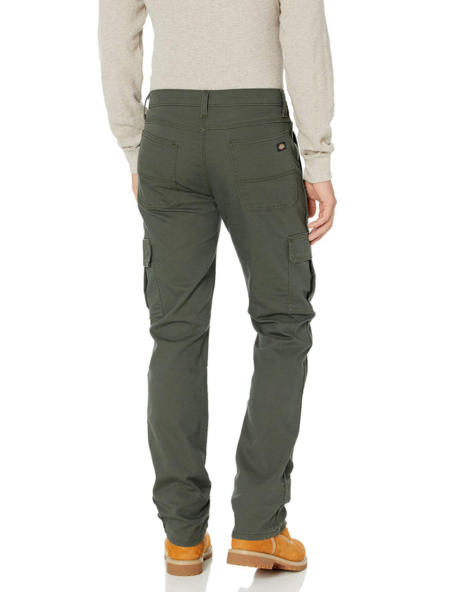 Dickies Pantalón Cargo de Lona Tough Max para Hombre, Verde Olivo Lavado a la Piedra, 32W x 30L