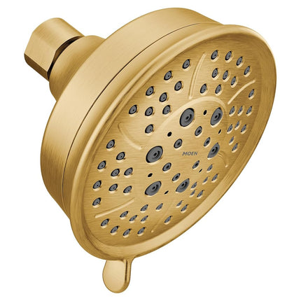 Moen 3638BG Pomme de douche Acc-Core quatre fonctions de 4-3/8" de diamètre, standard, laiton brossé