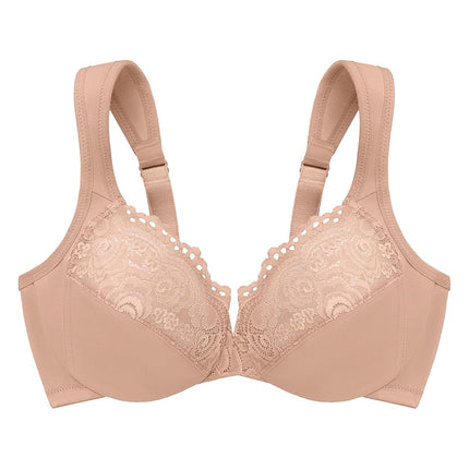 Glamorise Low Cut Wonderwire Lace Underwire Bra 1240 (Women's & Women's Plus)