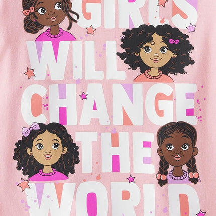 The Children's Place Lot de 2 tee-shirts graphiques à manches courtes assortis pour filles, Filles/Gymnastique, 2 pièces, 4T